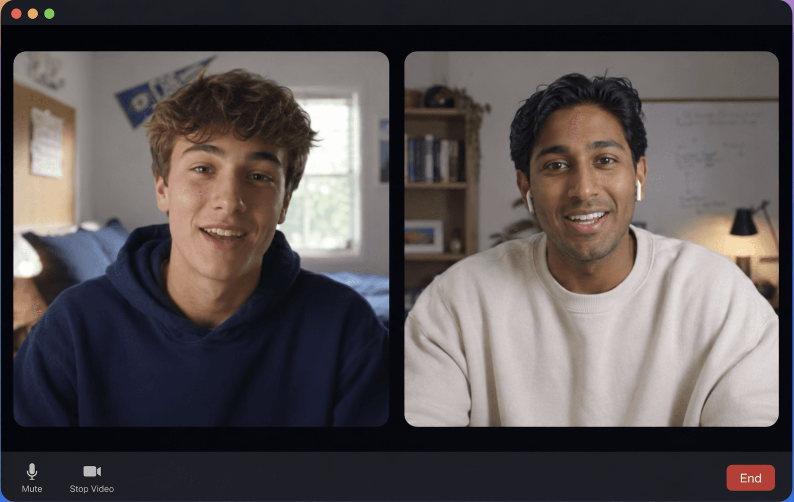 Student on a video call with their UniSaga coach